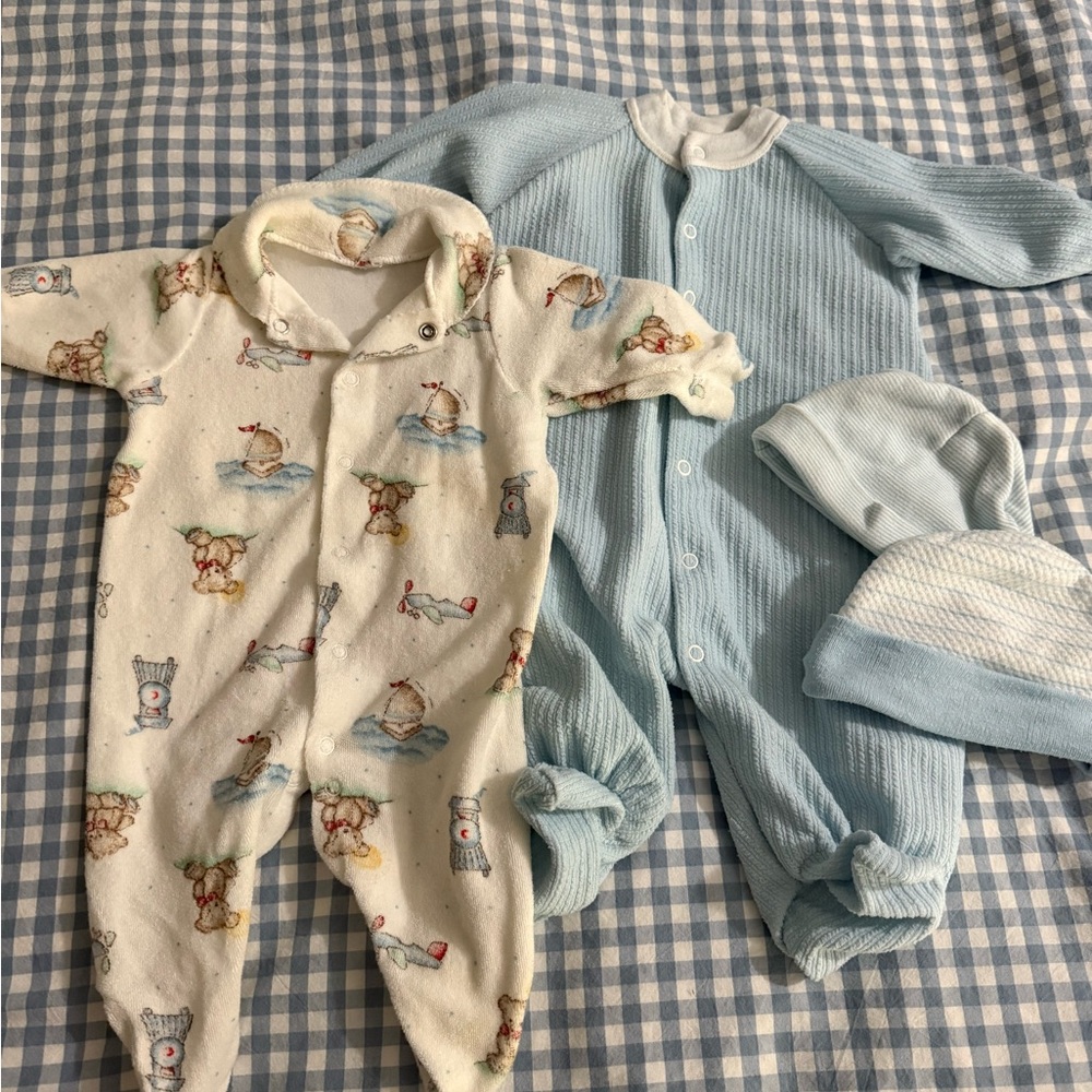Vintage Baby Onesies with Hats